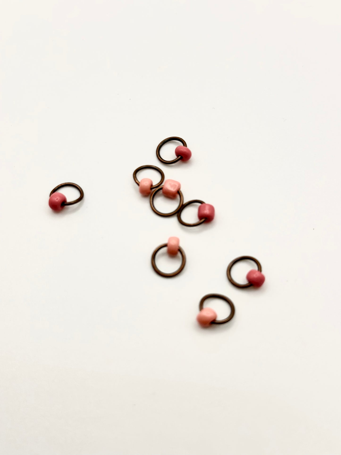 Knitting Stitch Markers - handmade with glass beads up to 4mm needles