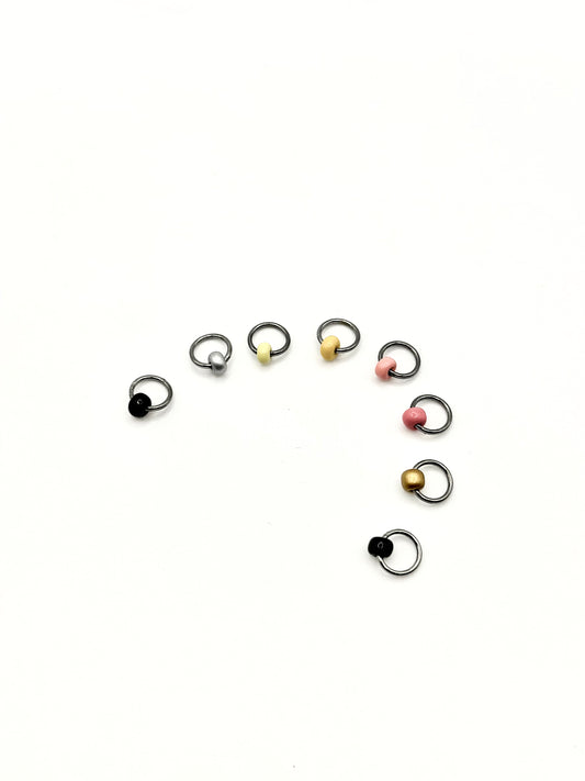 Knitting Stitch Markers - handmade with glass beads up to 4mm needles