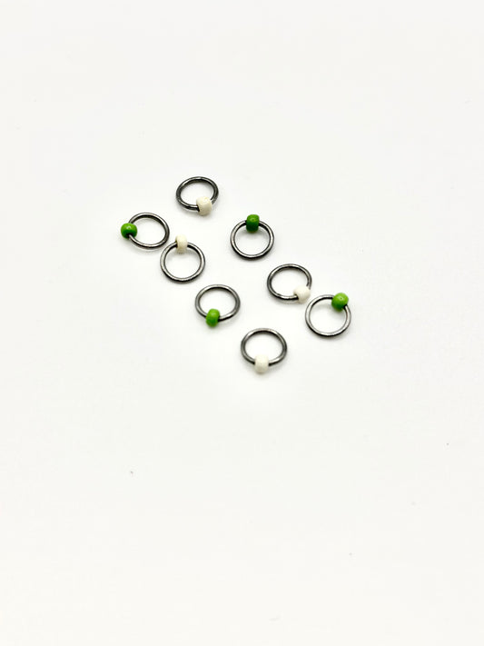 Knitting Stitch Markers - handmade with glass beads up to 4mm needles