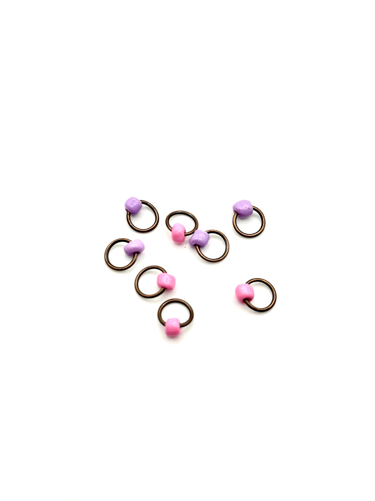Knitting Stitch Markers - handmade with glass beads up to 4mm needles
