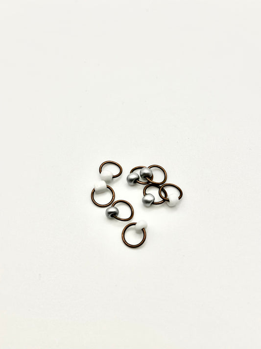 Knitting Stitch Markers - handmade with glass beads up to 4mm needles