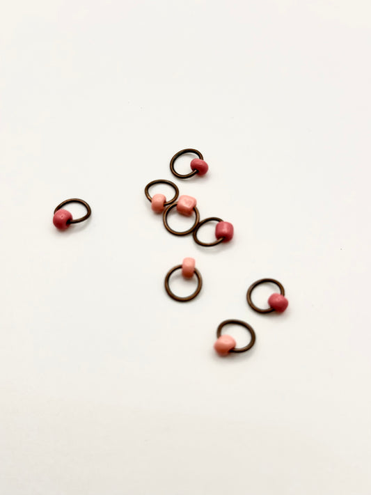 Knitting Stitch Markers - handmade with glass beads up to 4mm needles