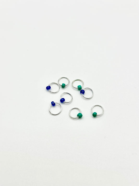 Knitting Stitch Markers - handmade with glass beads up to 5mm needles