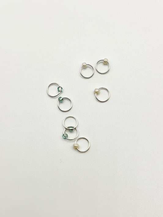 Knitting Stitch Markers - handmade with glass beads up to 5mm needles