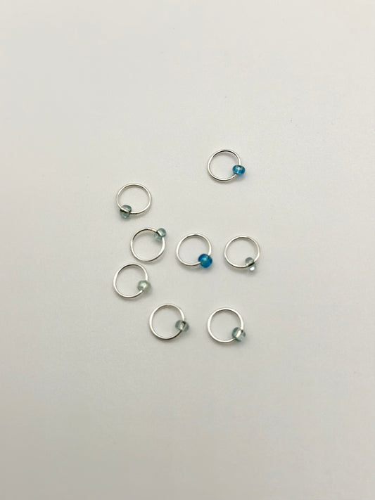 Knitting Stitch Markers - handmade with glass beads up to 5mm needles