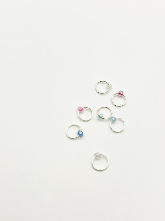 Knitting Stitch Markers - handmade with glass beads up to 5mm needles