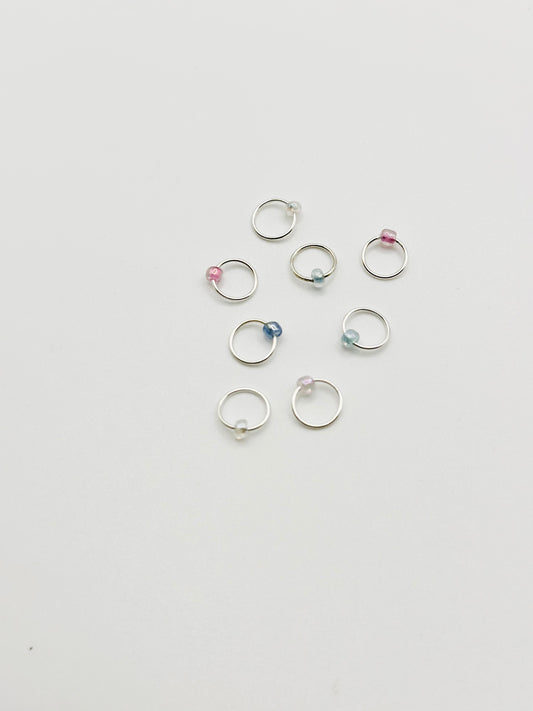 Knitting Stitch Markers - handmade with glass beads up to 5mm needles