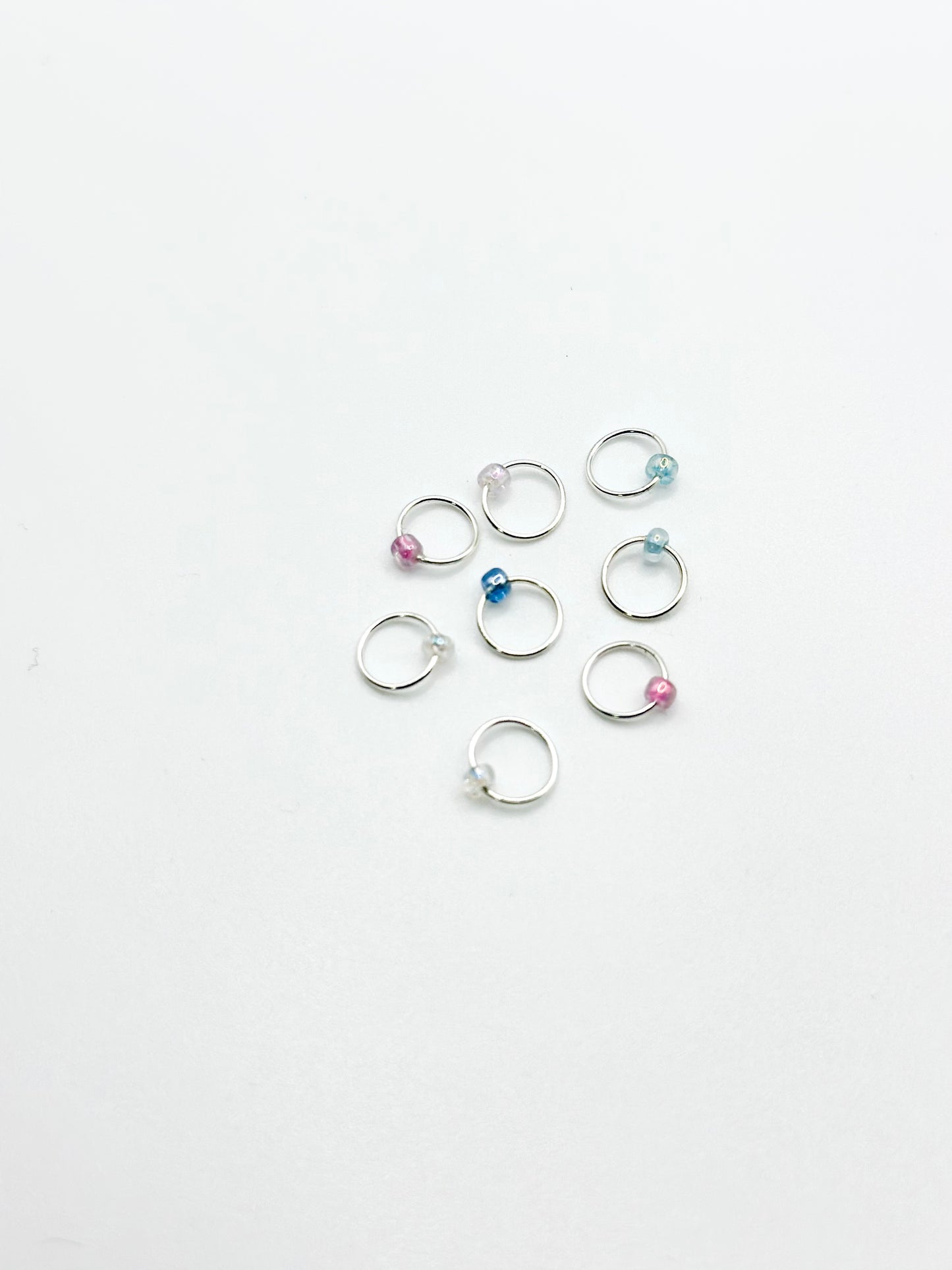 Knitting Stitch Markers - handmade with glass beads up to 5mm needles