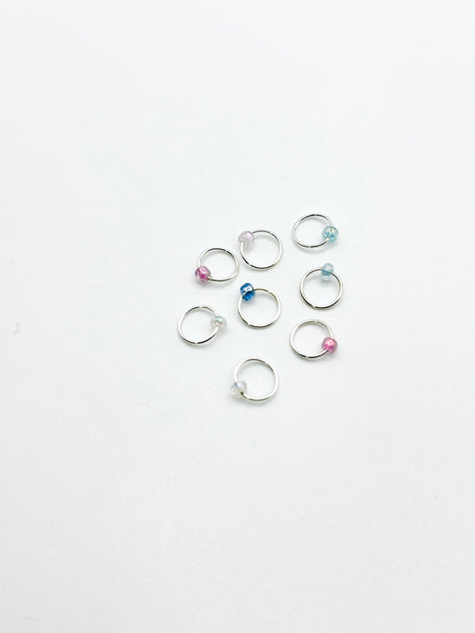 Knitting Stitch Markers - handmade with glass beads up to 5mm needles