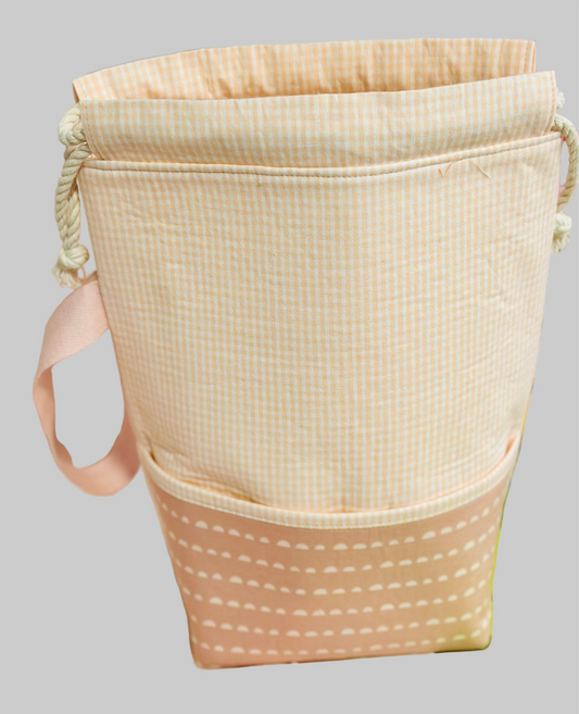 Large Project Bag peach gingham